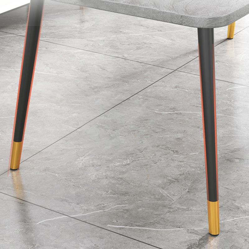 Industrial Style MDF Dining Table 4 Legs Carbon Steel Base Rectangle Table for Home Clearhalo ' dining_table' 'Dining Tables & Seating' 'Dining Tables' 'furn' 'furn_dining_table' 'Furniture' 'furniture_dining_table' 'Kitchen & Dining Furniture' 'kitchen&dining_furn' 'kitchen' 'kitchen_dining_table' 1200x1200_78a60819-1728-4693-846b-3281e95e364b