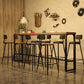 Industrial Style Rectangle Bar Table Solid Wood Bistro Bar Desk with Footrest Clearhalo 'Bar Furniture' 'Bar Tables' 'bar_tables' 'furn' 'furn_bar_tables' 'Furniture' 'Kitchen & Dining Furniture' 1200x1200_78a7283c-2903-4116-af45-bcbd85f7a3cb
