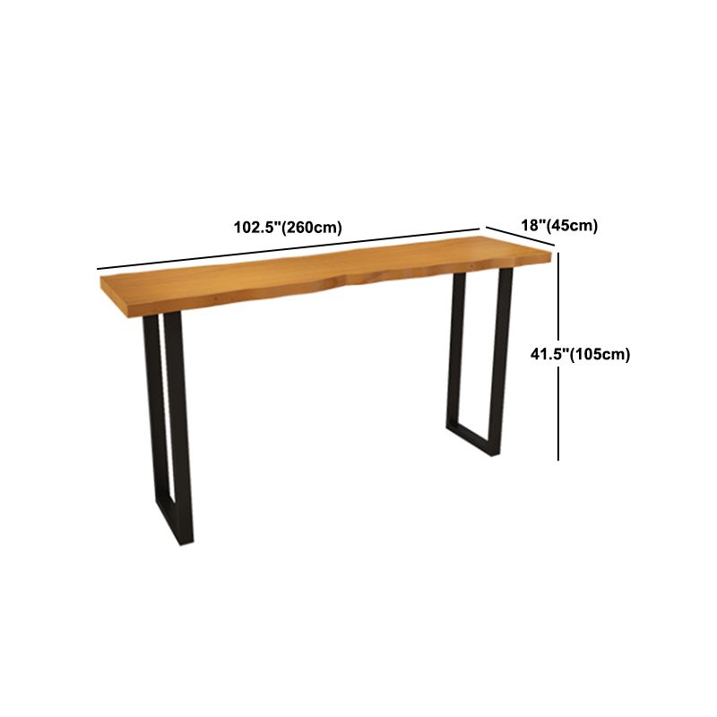 Rectangle Pine Wood Top Bar Table Industrial Bar Table with Double Pedestal Clearhalo 'Bar Furniture' 'Bar Tables' 'bar_tables' 'furn' 'furn_bar_tables' 'Furniture' 'Kitchen & Dining Furniture' 1200x1200_78a890cc-bd7d-452b-a6c9-64b567afd0dd