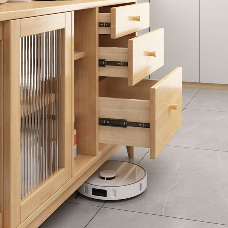 Sideboard a legno massiccio laterale contemporaneo con armadi e cassetti