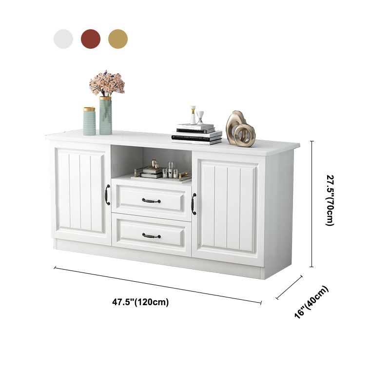 Moderne Holz -TV -Ständer Open Storage TV -Konsole mit Schubladen und Türen, 16 "D x 27,5" H