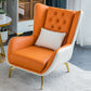 Glam Faux Leather Wingback Chair Tufted Back Basic Four Leg Chair Clearhalo 'Accent Chairs' 'accent_chairs' 'Chairs & Seating' 'furn' 'furn_accent_chairs' 'Furniture' 'Living Room Furniture' 1200x1200_78a9b64a-a891-4551-b83e-448703fb258c