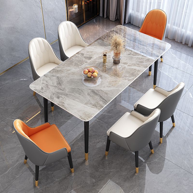 Rectangle Stone Dining Table Luxury Dining Table for Dining Room Clearhalo 'Dining Tables & Seating' 'Dining Tables' 'dining_table' 'furn' 'furn_dining_table' 'Furniture' 'Kitchen & Dining Furniture' 1200x1200_78aa44e2-d0cd-4420-8fec-deb13ba6c0e4