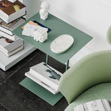 Mid-Century 19" Tall C Side Table Metal Rectangular Side Table