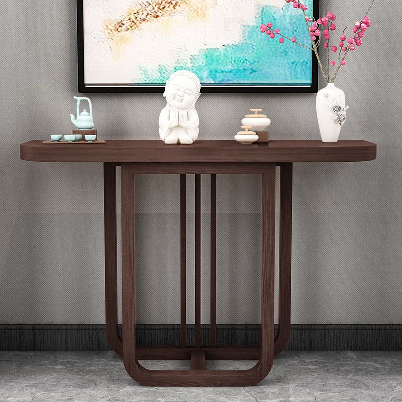 Tavolo da console a mezza luna in pino tavolo da accento moderno da 14 "a metà secolo per Hall