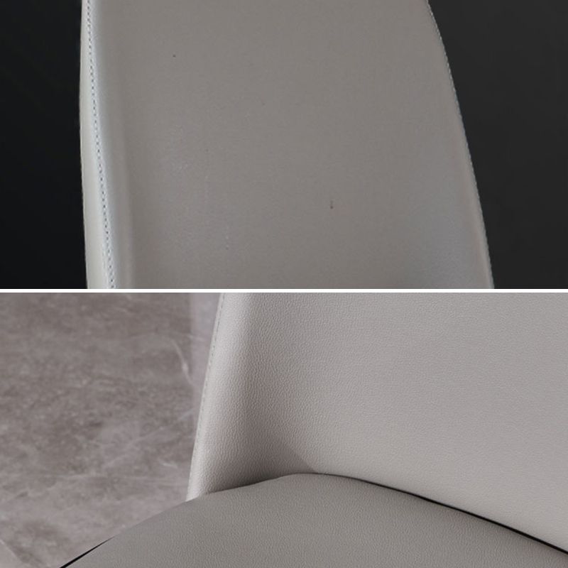 Industrial Ash Open Side Chair Matte Finish Leather Dining Chair with Black Legs Clearhalo ' kitchen&dining_furn' 'Dining Chairs' 'Dining Tables & Seating' 'dining_chair' 'furn' 'furn_dining_chair' 'Furniture' 'furniture_dining_chair' 'Kitchen & Dining Furniture' 'kitchen' 1200x1200_78add023-dd6d-47dd-992f-cf650f17da70