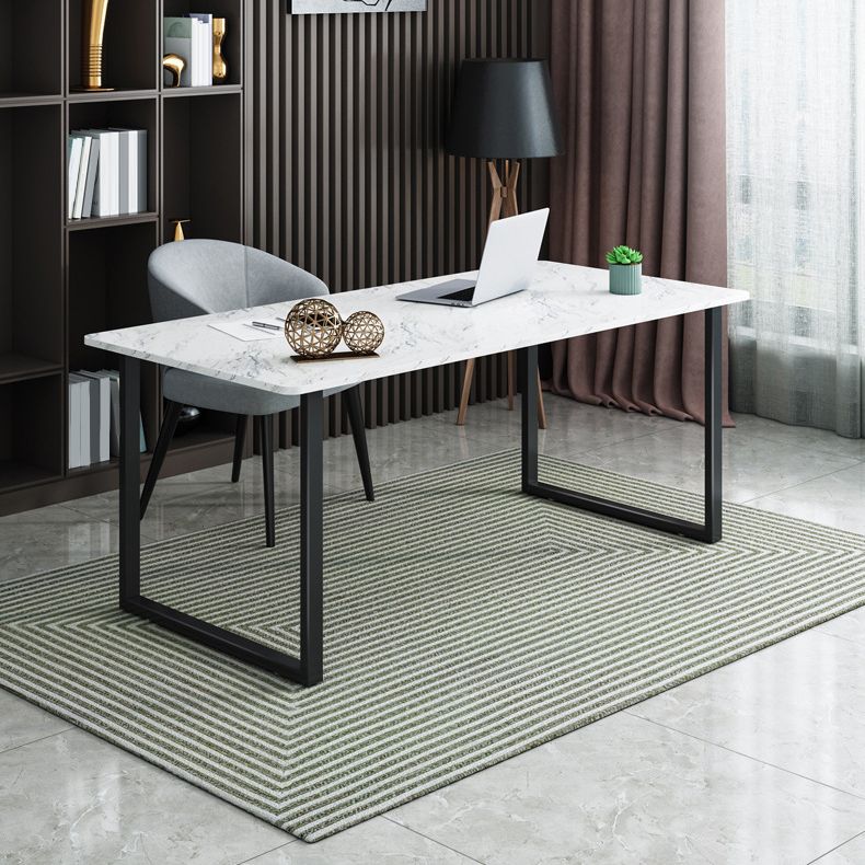 Rectangular Office Desk with Metal Legs Marble Mirrored Writing Desk Clearhalo 'furn' 'furn_office_desk' 'Furniture' 'Office Desks' 'Office Furniture' 'office_desk' 1200x1200_78aecc22-eb0c-493e-ae63-eeae9cc8f86b