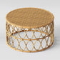 Table basse ronde contemporaine de 17,7"/19,6" en rotin tambour table de cocktail