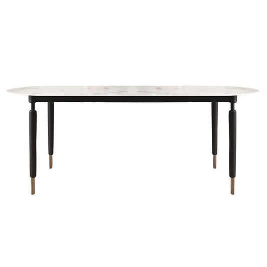 Minimalist Oval Sintered Stone Table Standard Dining Table for Kitchen