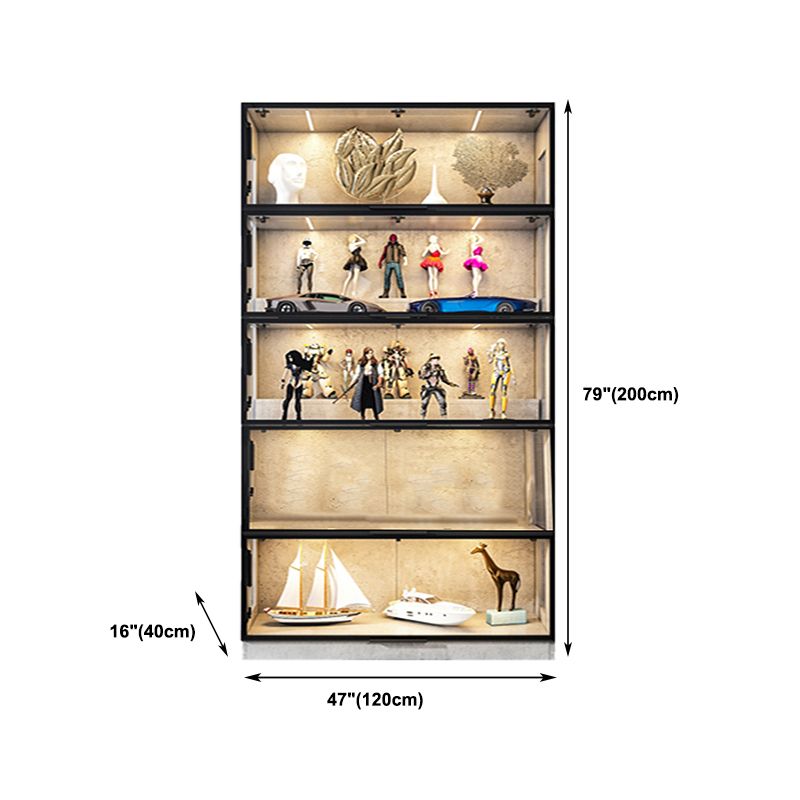 Mobili moderni mobili neri armadi in vetro con porta a frillo