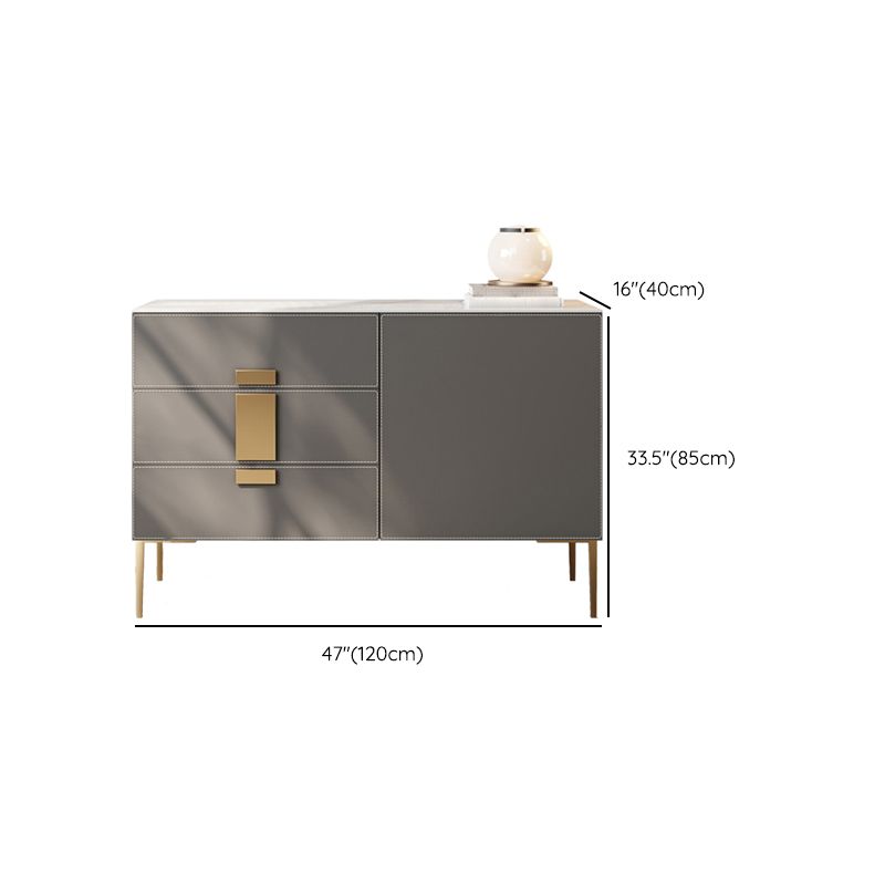 Glam Buffet Table Stone Sideboard Armadio con porte per soggiorno