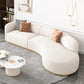 Glam Sectional Sofa White Curved Corner Sleeper Sectional with 3 Pillows