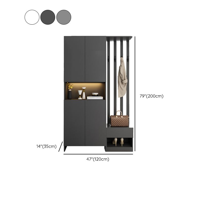 Contemporary 2-Door 78.74" H Cabinet Wooden Accent Cabinet with Drawer Clearhalo 'Cabinets & Chests' 'cabinets_chests' 'furn' 'furn_cabinets_chests' 'Furniture' 'Living Room Furniture' 1200x1200_78b8028e-982f-47c2-a58b-e639ac0623c0