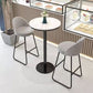 Industrial Leather Counter-height Stool Footrest Shop Dining Stool with Metal Base