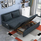 32.28" Wide Sleeper Sofa Gray Faux leather Sofa Bed with Detachable Mattress