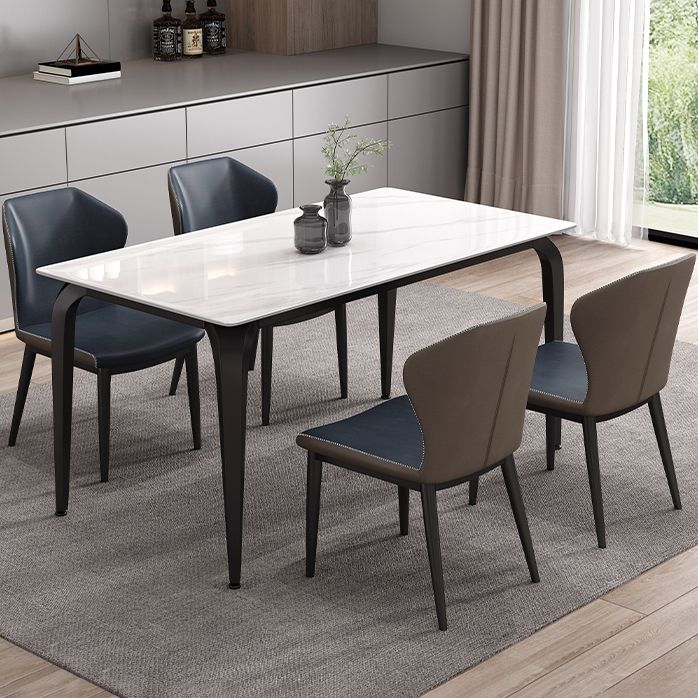 Sintered Stone Dining Table Industrial Style 4 Legs Base Table for Dining Room Clearhalo ' dining_table' 'Dining Tables & Seating' 'Dining Tables' 'furn' 'furn_dining_table' 'Furniture' 'furniture_dining_table' 'Kitchen & Dining Furniture' 'kitchen&dining_furn' 'kitchen' 'kitchen_dining_table' 1200x1200_78be57f0-1b87-439b-bc88-8e4c415b0af1