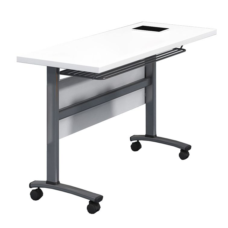 Bureau d'écriture rectangulaire pliant Modern Manufactured Wood Top Bureau avec roues lance-roues