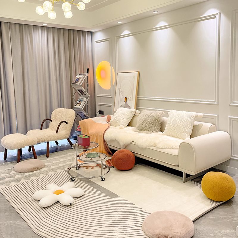 Sofá de terciopelo de brazo cuadrado con espalda apretada para la sala de estar 26.77 "alto