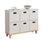 Contemporary Accent Cabinet with Withe Top and Natural Legs Cabinet