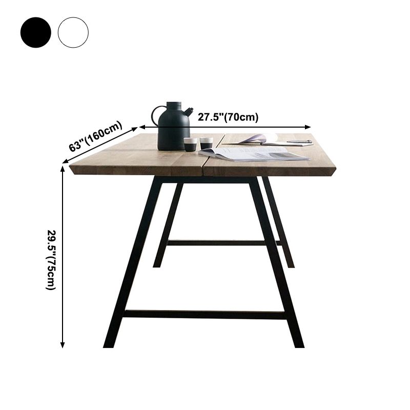Metal Industrial Rectangle Dining Table Solid Wood Top Table for Kitchen Clearhalo ' dining_table' 'Dining Tables & Seating' 'Dining Tables' 'furn' 'furn_dining_table' 'Furniture' 'furniture_dining_table' 'Kitchen & Dining Furniture' 'kitchen&dining_furn' 'kitchen' 'kitchen_dining_table' 1200x1200_78c11572-820e-4a74-a3d8-dba0dab42144