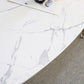 Oval Faux Marble Coffee Table 1 Single 4 Legs Cocktail Table