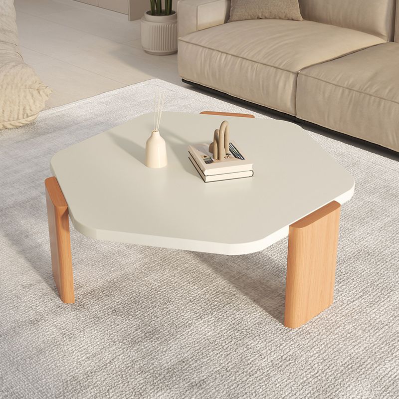 No Distressing Modern Coffee Table Set Beech Coffee Table with 3 Legs