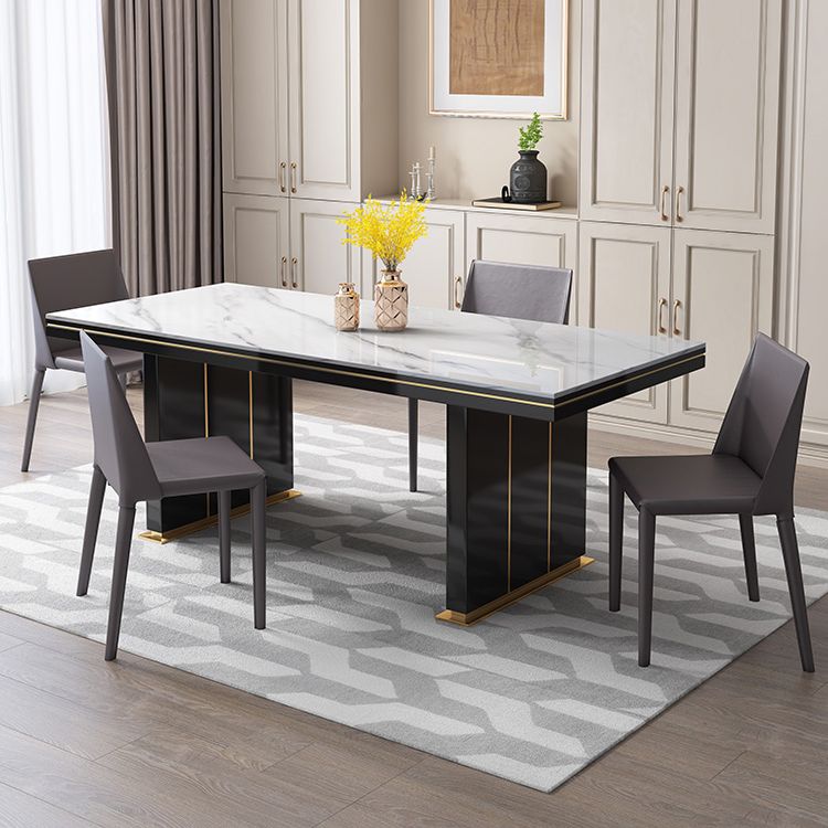 Traditional Luxury Dining Table White Rectangle Sintered Stone Table with Metal Base Clearhalo ' dining_table' 'Dining Tables & Seating' 'Dining Tables' 'furn' 'furn_dining_table' 'Furniture' 'furniture_dining_table' 'Kitchen & Dining Furniture' 'kitchen&dining_furn' 'kitchen' 'kitchen_dining_table' 1200x1200_78c419d4-1f19-4968-9629-698d9ba954e3