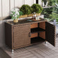 Modern Storage Cabinet Wicker&Rattan Side Cabinet With Doors Clearhalo 'Cabinets & Chests' 'cabinets_chests' 'furn' 'furn_cabinets_chests' 'Furniture' 'Living Room Furniture' 1200x1200_78c59c41-72eb-4371-a461-6497f019a835