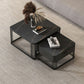 Square Slate Top Coffee Table with Drawers Frame Base 2 Nestling Cocktail Table Clearhalo 'Coffee & Accent Tables' 'Coffee Tables' 'coffee_tables' 'furn' 'furn_coffee_tables' 'Furniture' 'furniture_coffee_tables' 'Living Room Furniture' 1200x1200_78c98b52-6b32-47ee-a1d0-a00cfc9c9c68