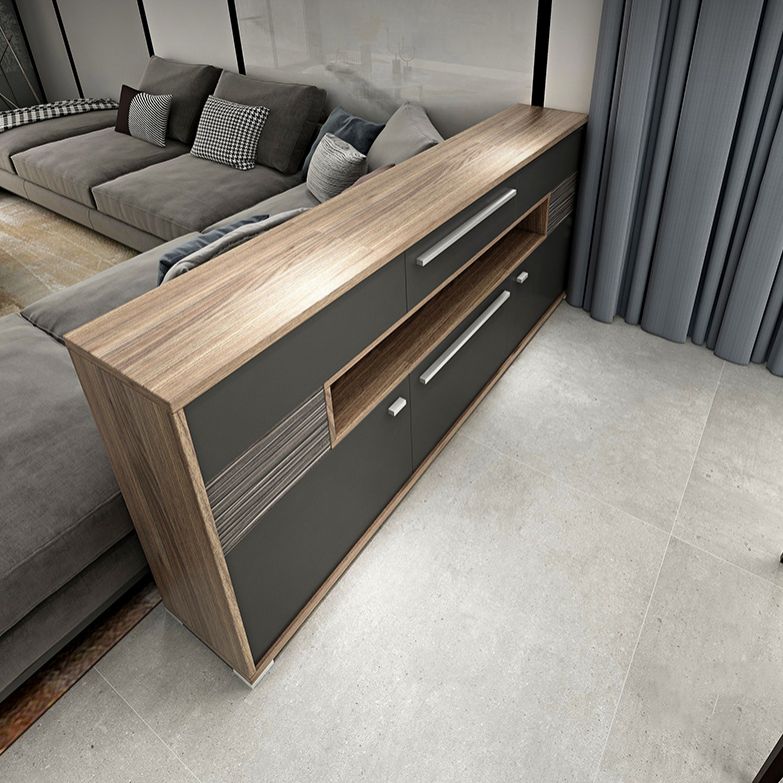 Modernism Wood Sideboard Table Open Storage Server for Living Room Clearhalo 'buffet_sideboard' 'Buffets & Sideboards' 'furn' 'furn_buffet_sideboard' 'Furniture' 'Kitchen & Dining Furniture' 1200x1200_78ca54ad-9bd1-408f-a93d-72cffc38752b