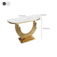 Tavolo console di marmo glam mezza luna tavolo accento in acciaio inossidabile per sala