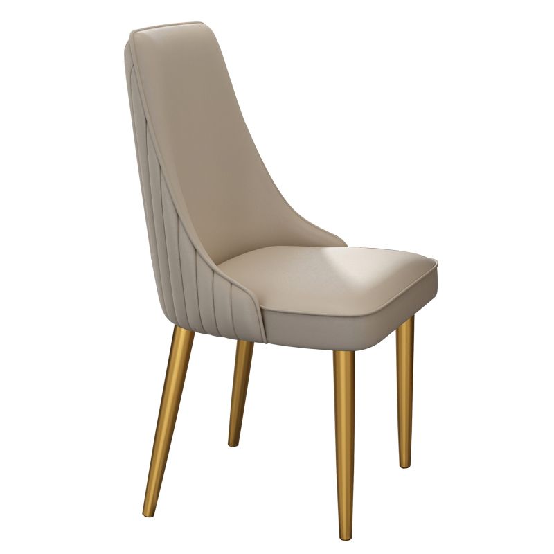 Glam Style Side Chair Parsons Leather Dining Chair with Gold Frame Clearhalo 'Dining Chairs' 'Dining Tables & Seating' 'dining_chair' 'furn' 'furn_dining_chair' 'Furniture' 'Kitchen & Dining Furniture' 1200x1200_78cb8724-f871-47dc-b226-1ccfafdfdcbd