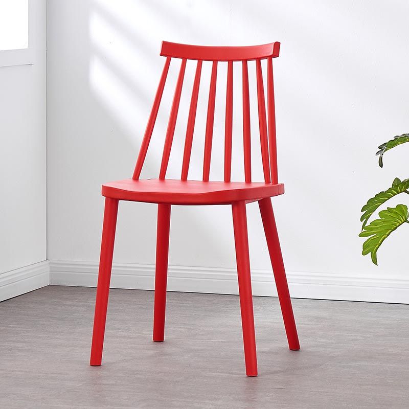 Contemporary Plastic Dining Chair Slat Back Side Chair in Matte Finish for Home Clearhalo 'Dining Chairs' 'Dining Tables & Seating' 'dining_chair' 'furn' 'furn_dining_chair' 'Furniture' 'Kitchen & Dining Furniture' 1200x1200_78cbfd0b-94be-43d1-bb95-73fb00a34dce