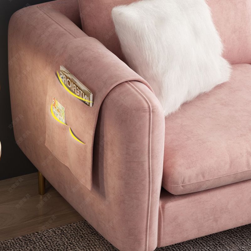 Scandinavian Velvet Sofa with 3 Pillows and Storage for Apartment Clearhalo 'furn' 'furn_sectionals' 'Furniture' 'furniture_sectionals' 'kitchen' 'kitchen_sectionals' 'Living Room Furniture' 'Sectionals' 1200x1200_78cdf5fa-0be7-4fe8-bd25-77f85baf4ae7