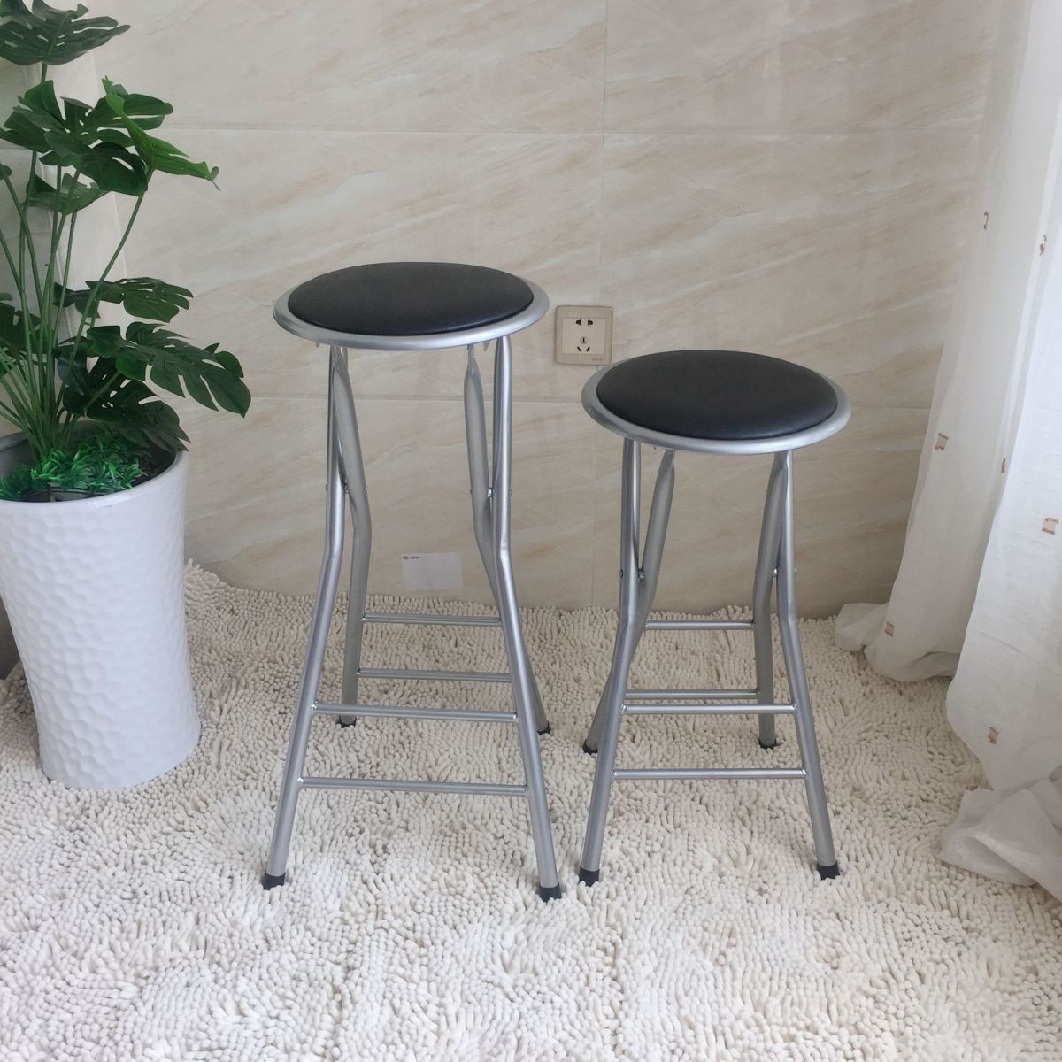 Modern Armless Foldable Counter Stool Steel Cashier Bar Stool with Pedal Clearhalo 'Bar Furniture' 'Bar Stools' 'bar_stools' 'furn' 'furn_bar_stools' 'furniture_bar_stools' 'Kitchen & Dining Furniture' 'kitchen&dining_furn' 'kitchen' 'kitchen_furn' Furniture' 1200x1200_78d2d4e5-003b-4209-8497-de9dbf57eb2c