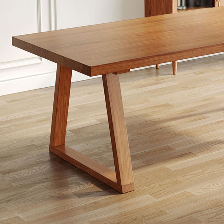 Industrial Pine Wood Kitchen Table for Restaurant Rectangle Table with Double Pedestal