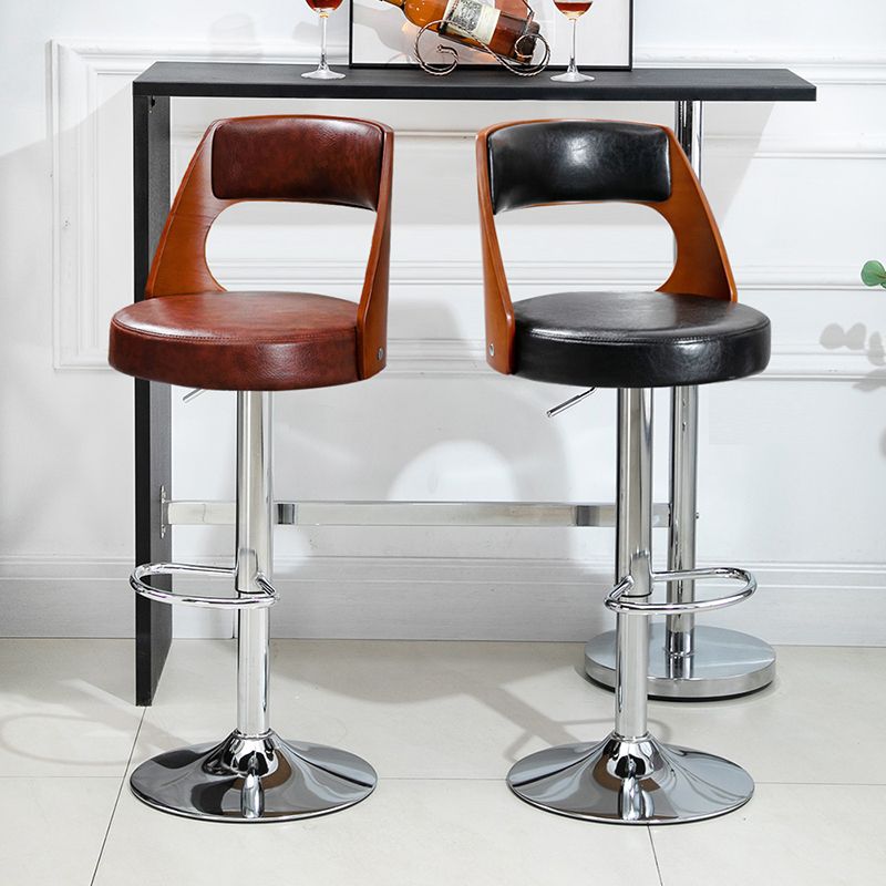 Industrial Style Bar-stool Metal Leg Round Seat Adjustable Stool for Counter Bar Clearhalo 'Bar Furniture' 'Bar Stools' 'bar_stools' 'furn' 'furn_bar_stools' 'furniture_bar_stools' 'Kitchen & Dining Furniture' 'kitchen&dining_furn' 'kitchen' 'kitchen_furn' Furniture' 1200x1200_78d7bc8c-1697-4c42-a71a-adba958d94f5