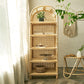 Modern Closed Back Natural Shelf Bookcase Bamboo Shelves Included Shelf for Bedroom