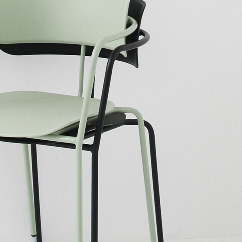 Industrial Style Kitchen Dining Chairs Dining Stackable Arm Chairs with Metal Legs (Set of 4) Clearhalo ' kitchen&dining_furn' 'Dining Chairs' 'Dining Tables & Seating' 'dining_chair' 'furn' 'furn_dining_chair' 'Furniture' 'furniture_dining_chair' 'Kitchen & Dining Furniture' 'kitchen' 1200x1200_78d9a1aa-fa87-4f47-acad-f5bc5fdc9ce8