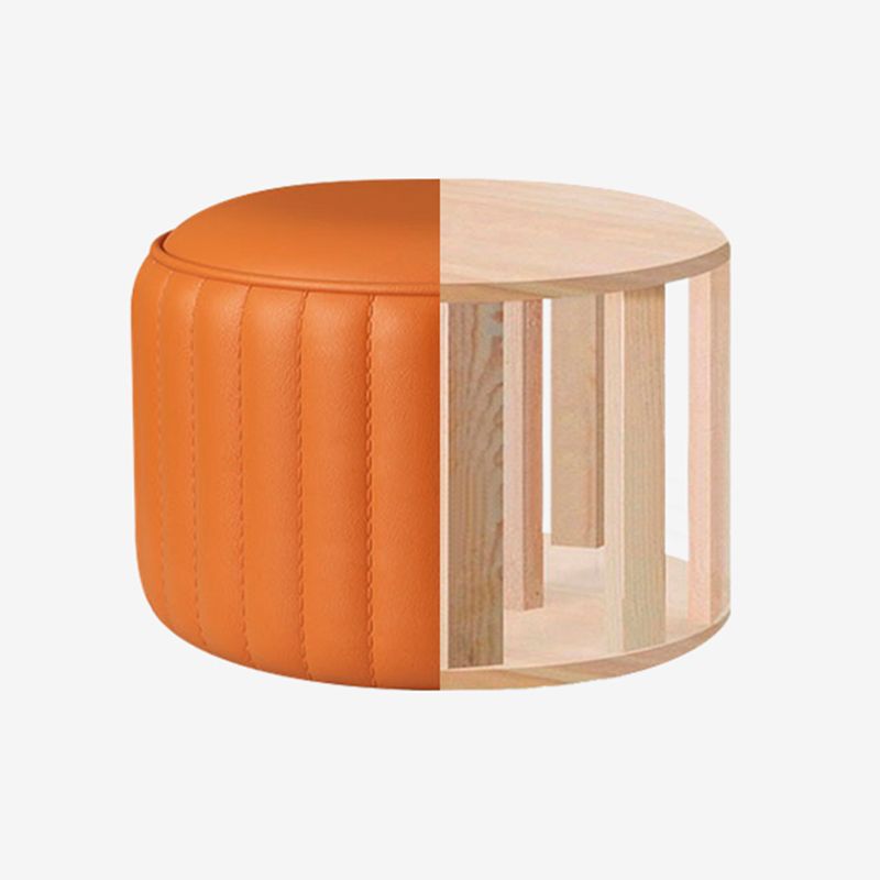 Modern Cylinder Shape Sherpa Pouf Plain PU Leather Tear Resistant Chair Ottoman Clearhalo 'furn' 'furn_ottomans_poufs' 'Furniture' 'Living Room Furniture' 'Ottomans & Poufs' 'ottomans_poufs' 1200x1200_78da95bb-dc8f-4397-8d72-7302b0899080