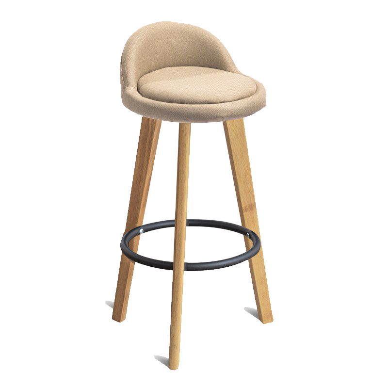 Modern Armless Backrest Counter Stool Rubber Wood kitchen Bar Stool with Cushion and Pedal Clearhalo 'Bar Furniture' 'Bar Stools' 'bar_stools' 'furn' 'furn_bar_stools' 'Furniture' 'furniture_bar_stools' 'Kitchen & Dining Furniture' 1200x1200_78db5bac-daef-48a0-a52b-ba8fcea519ff