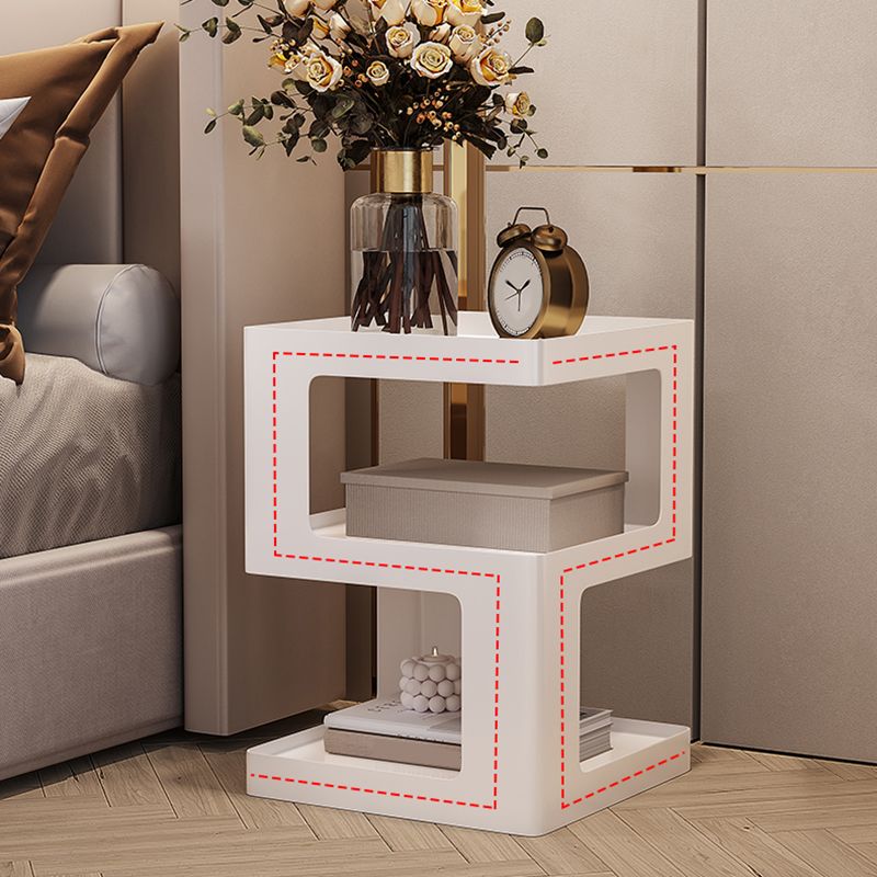 21,3 "tavolo laterale in blocco alto con mensole metalliche per tavolo da estremità quadrata contemporanea