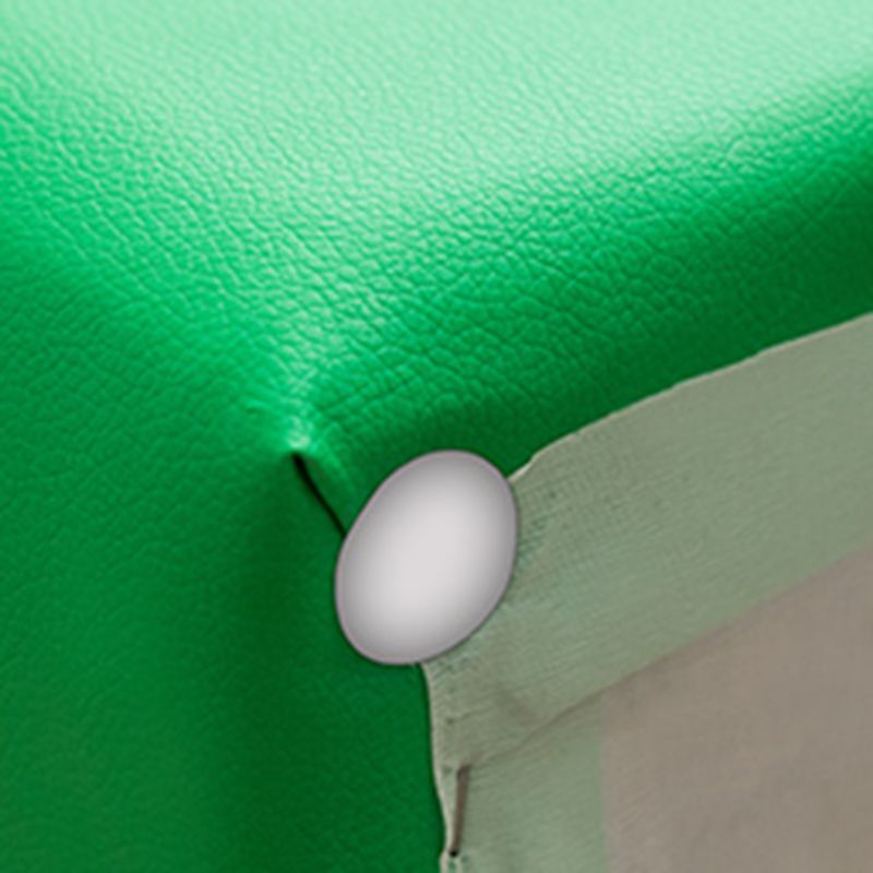 Modern Square Storage Ottoman Contrast Color PU Leather with Storage Pouf Chair