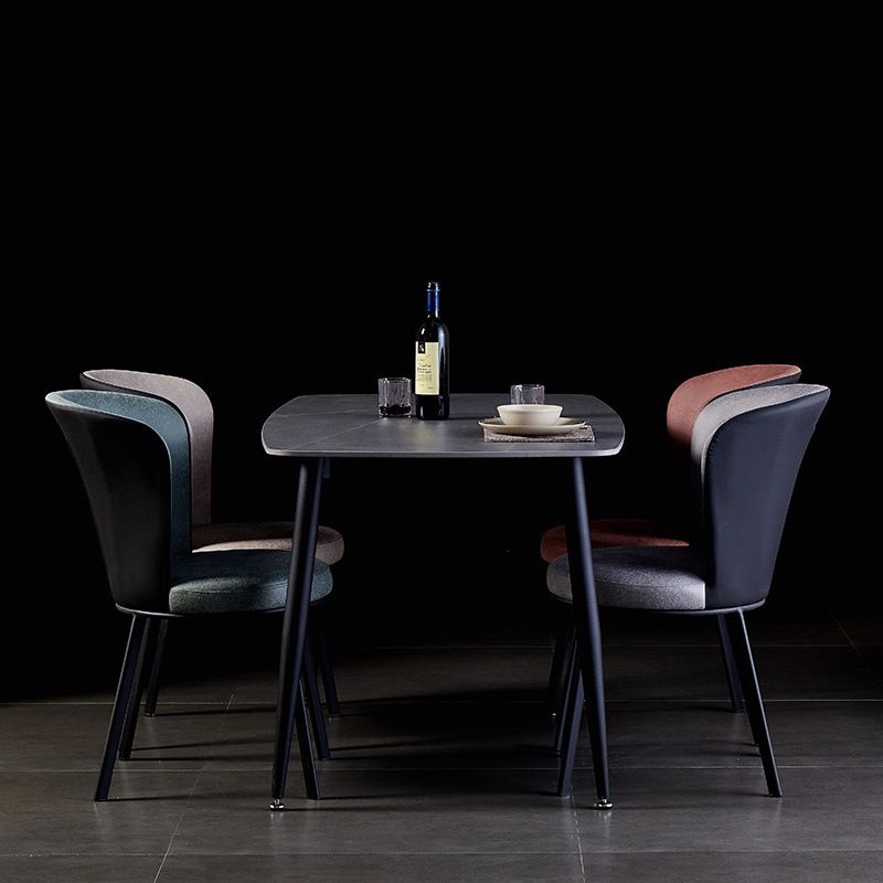 Modern Leather Dining Side Chair Upholstered Solid Back Armless Chairs Clearhalo ' kitchen&dining_furn' 'Dining Chairs' 'Dining Tables & Seating' 'dining_chair' 'furn' 'furn_dining_chair' 'Furniture' 'furniture_dining_chair' 'Kitchen & Dining Furniture' 'kitchen' 1200x1200_78e14861-013f-4642-8cfc-5749b68931e0
