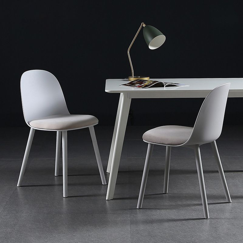 Home Contemporary Side Chair Solid Back Plastic Armless Dining Room Chair Clearhalo ' kitchen&dining_furn' 'Dining Chairs' 'Dining Tables & Seating' 'dining_chair' 'Furniture' 'furniture_dining_chair' 'Kitchen & Dining Furniture' 'kitchen' 1200x1200_78e2e0b9-245e-4254-8574-15e4d8ed8a97
