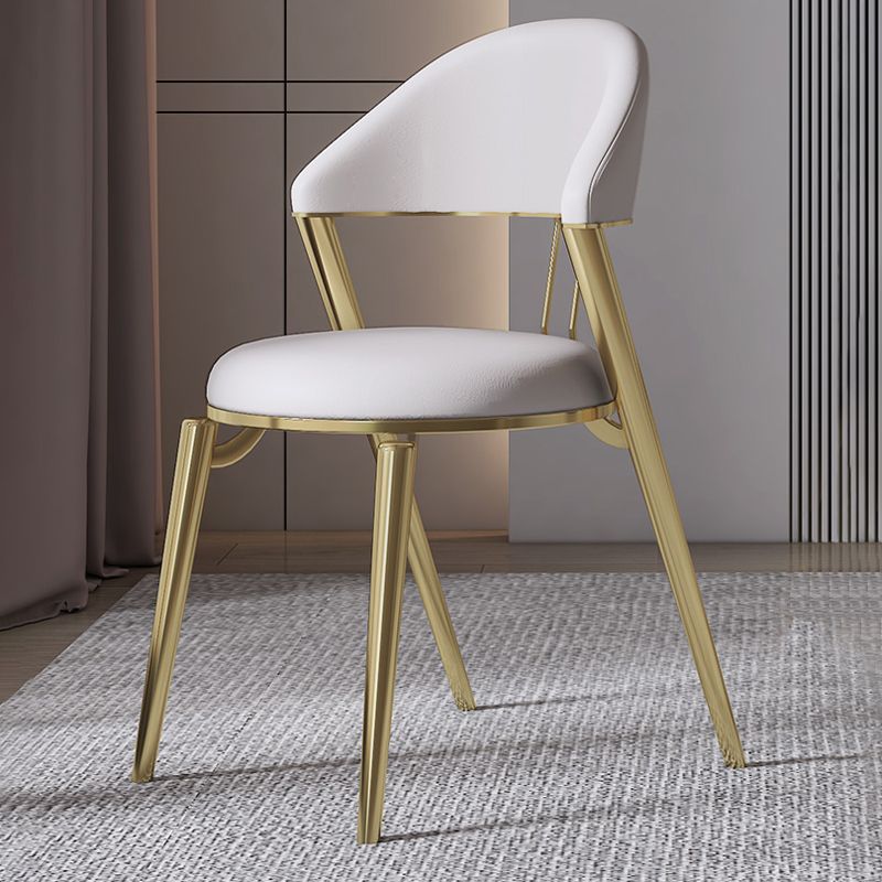 Glam Style Leather Dining Side Chair Open Back Indoor Dining Chair Clearhalo 'Dining Chairs' 'Dining Tables & Seating' 'dining_chair' 'furn' 'furn_dining_chair' 'Furniture' 'furniture_dining_chair' 'Kitchen & Dining Furniture' 1200x1200_78e4276e-1276-4c0c-b973-fad2031fe7ab