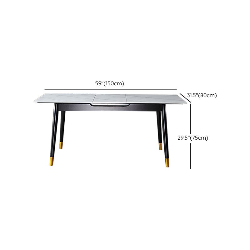 Rectangle Sintered Stone Kitchen Table Home Extendable Dining Table Clearhalo 'Dining Tables & Seating' 'Dining Tables' 'dining_table' 'furn' 'furn_dining_table' 'Furniture' 'Kitchen & Dining Furniture' 1200x1200_78e4bed1-0728-4574-960f-5af742f35db5