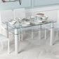 Metal Modern Rectangle Indoor Table Glass Table for Kitchen and Dining Room Clearhalo ' dining_table' 'Dining Tables & Seating' 'Dining Tables' 'furn' 'furn_dining_table' 'Furniture' 'furniture_dining_table' 'Kitchen & Dining Furniture' 'kitchen&dining_furn' 'kitchen' 'kitchen_dining_table' 1200x1200_78e4ca9b-fb0d-40c0-a5e0-0d2e507a0d3c