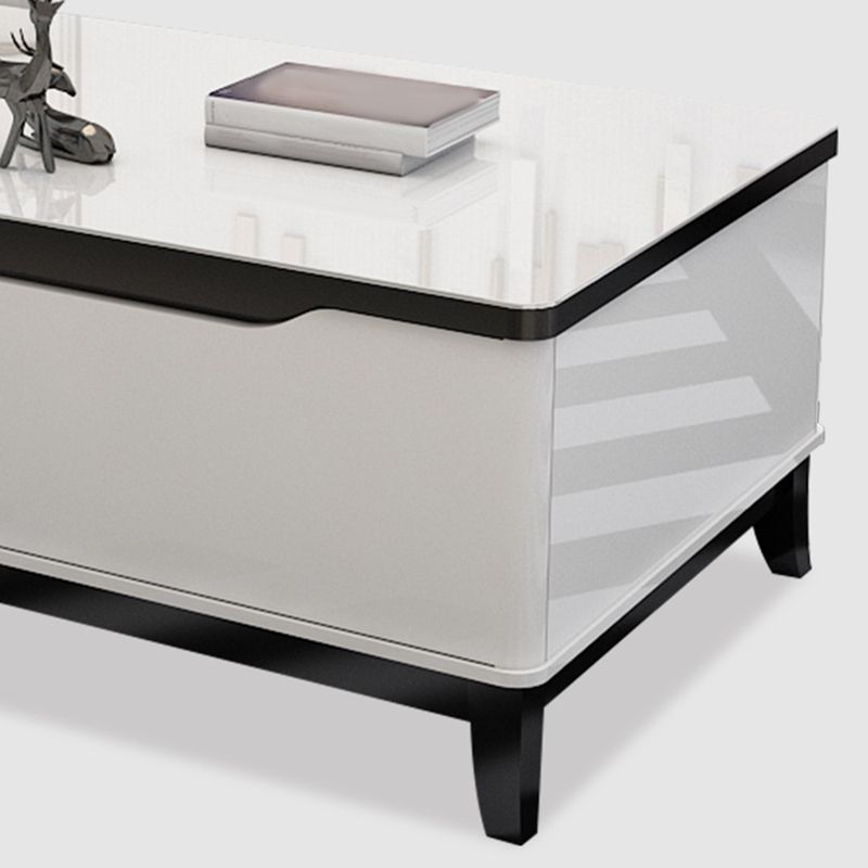 17.7 " Tall Contemporary Wood 4 Legs Glass/slate Rectangular Top Coffee Table with Drawers Clearhalo 'Coffee & Accent Tables' 'Coffee Tables' 'coffee_tables' 'furn' 'furn_coffee_tables' 'Furniture' 'furniture_coffee_tables' 'Living Room Furniture' 1200x1200_78e51a70-718a-44ff-812f-9da46c921e9d