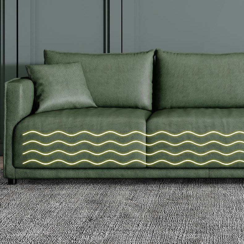 Contemporary Faux Leather Sofa with 3 Pillows Back for 3 People